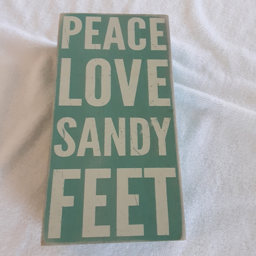 Primitives By Kathy Teal 'Peace Love Sandy Feet' Sign Wooden Box